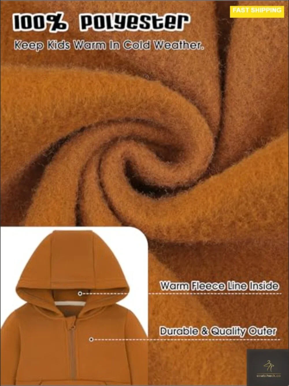 Toddler Boys Fleece Hooded Zip Up Jacket 3 Pack Long Sleeve Full Zip